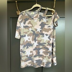 Blue Buttercup Cold Shoulder Top